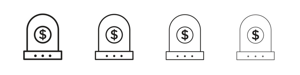 Business incubator icons in minimalistic thin line strokes designs