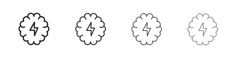 Brainstorm icons in minimalistic thin line strokes designs