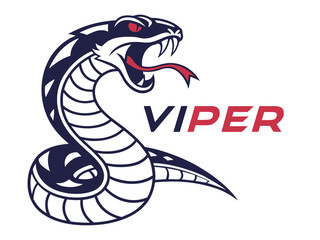 Naklejka premium Aggressive Snake and Sword Emblem, Ideal for Logos or Graphics