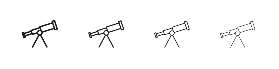 Boat Telescope icons in minimalistic thin line strokes designs