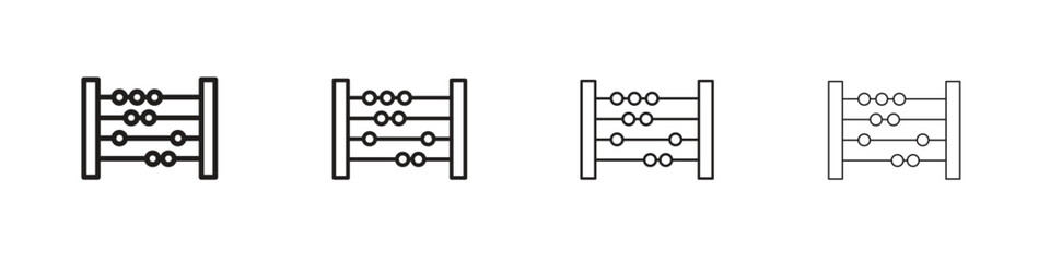 Abacus icons in minimalistic thin line strokes designs