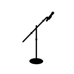microphone with stand mic illustration isolated on white