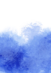 Fototapeta premium Bright Blue Ink Cloud in Water – Abstract Fluid Swirl Isolated on White