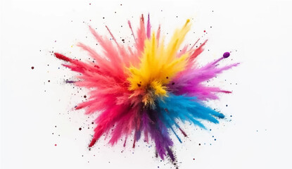 colorful rainbow holi paint color powder explosion isolated white wide panorama background By stockphoto-graf

