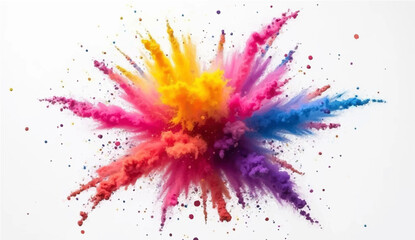 colorful rainbow holi paint color powder explosion isolated white wide panorama background By stockphoto-graf
