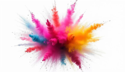 colorful rainbow holi paint color powder explosion isolated white wide panorama background By stockphoto-graf
