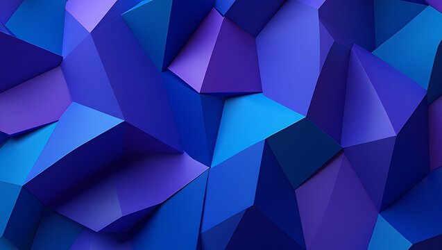 Polygonal Geometric Shapes in Shades of Blue and Purple, Abstract Geometric Shapes - Artistic Blue and Purple Polygon Background Design
