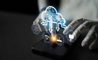 AI artificial intelligence optimizes cloud infrastructure with virtual assistants and intelligent...