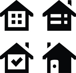 Real estate icon vector pack featuring modern home icons for UI, web, and mobile.