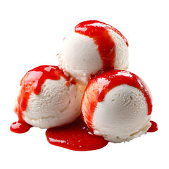 ice cream balls with strawberry transparent background png 