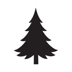 Obraz premium Simple Christmas tree silhouette for festive illustrations on white background