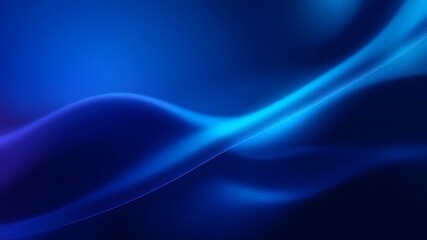 Abstract flowing luminous blue waves with fine parallel lines creating a sense of depth and motion on a dark background