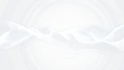 Obraz premium Abstract flowing white wave pattern with subtle dot grid textures creating a clean and modern digital background