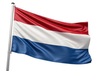 waving flag Netherland isolated on white background