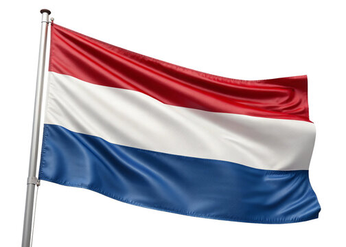waving flag Netherland isolated on white background