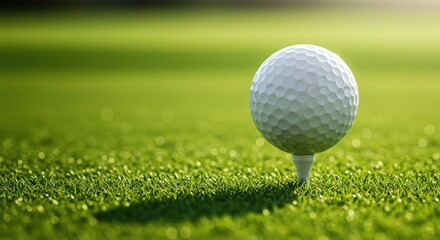 Golf Ball on Tee, Ready to Play - Opportunity & Strategy Concept