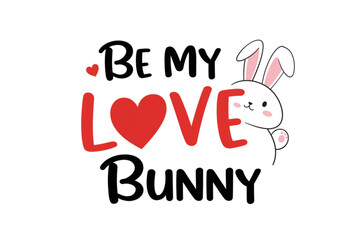 Celebrate love with this charming bunny design, perfect for Valentine's Day cards, apparel, or decorations showcasing a cute bunny.