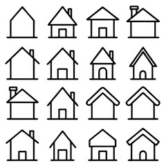 Simple house icons with variations home building