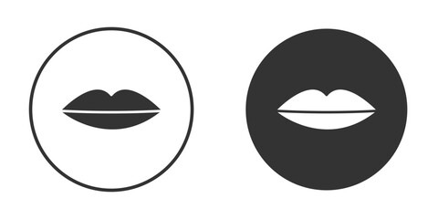Thin lips icon design flat silhouette style