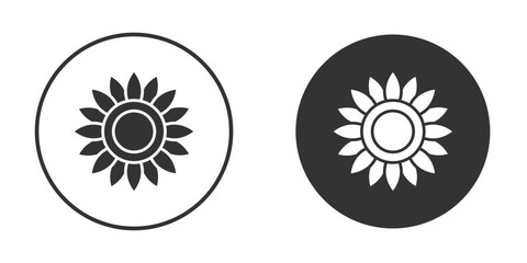Sunflower icon design flat silhouette style