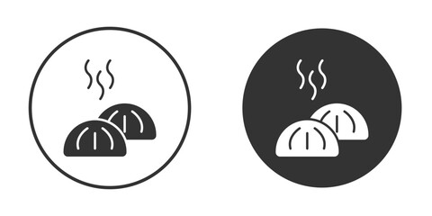 Steamed bread icon design flat silhouette style
