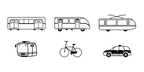 Vector illustration set of transportation icons