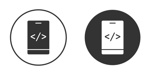 Mobile apps development icon design flat silhouette style