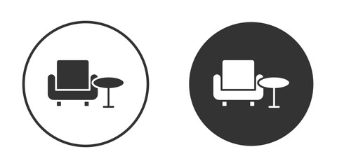 Lounge icon design flat silhouette style