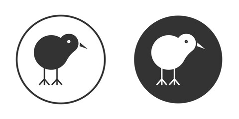 Kiwi bird icon design flat silhouette style