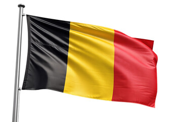 Flag of Belgium waving  isolated on white background