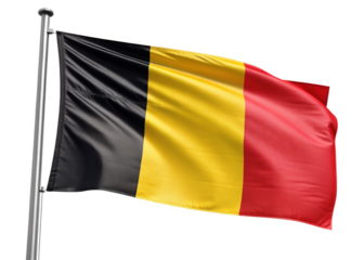 Flag of Belgium waving  isolated on white background