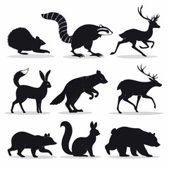 Woodland Creatures Silhouette Pack: Forest Animal Vector Collection