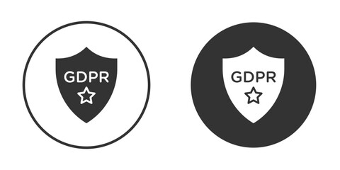 GDPR shield icon design flat silhouette style