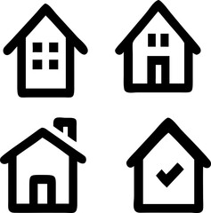 Home icon set for websites, real estate apps, and housing-related projects. Vector format.
