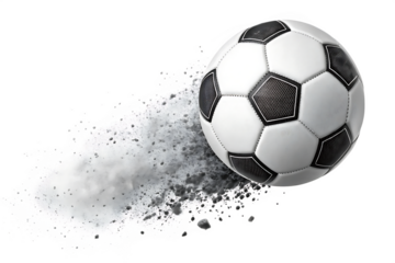 Soccer ball mid-air isolated on AI Generated by PNG