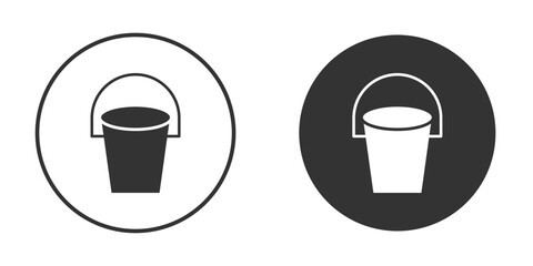 Bucket icon design flat silhouette style