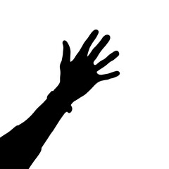 Silhouette of Outstretched Hand Reaching Up