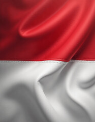 Waving Fabric of Indonesian Flag A Symbol of National Pride and Identity with Red and White Colors