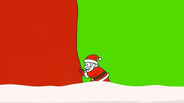 Santa Pushing a Bag Full of Christmas Gifts | Cute Christmas Animation for Kids