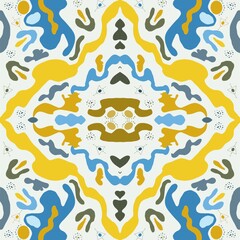 Decorative Seamless Pattern with Organic Shapes. Abstract Repeat Background