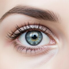 Obraz premium close-up of female eyes, ultra-detailed, sharp, vibrant, with full depth of field, capturing intricate textures and emotions.