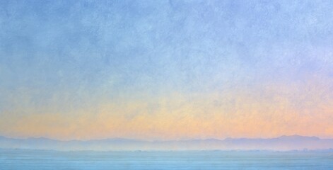 Serene Pastel Dawn A Dreamlike Landscape of Soft Hues and Tranquil Atmosphere