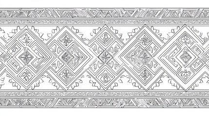 Intricate geometric patterned border