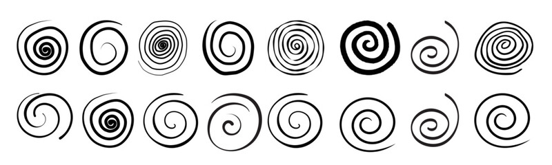 Swirl Spiral Line Vector Set. 