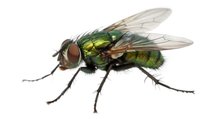 Green fly isolated on white background PNG. AI GENERATED.