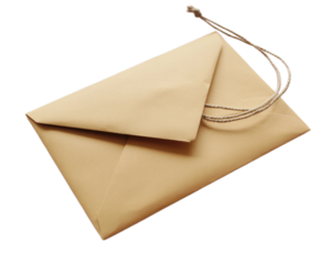 Kraft Paper Envelope with Twine Tie Rustic and Elegant Mail Photography