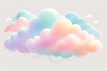 cloud with colorful background. vector illustration