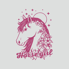 Horse girl.horse tshirt design grils.
