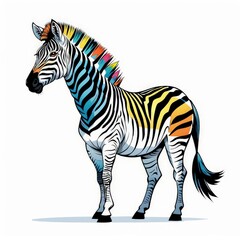Fototapeta premium zebra in the pop art style. vector illustration.