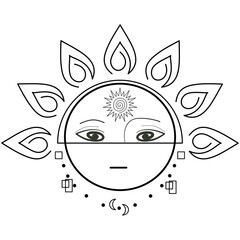 Illustration of sunset with graphic style